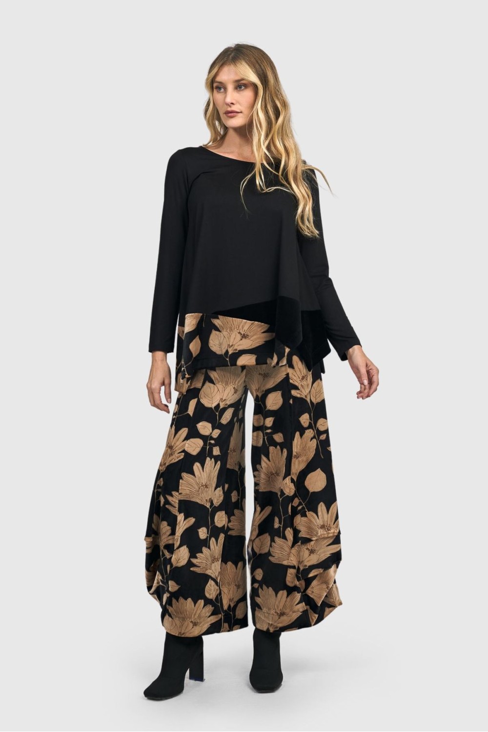 Alembika Gillian Trapeze Top Black/Floral