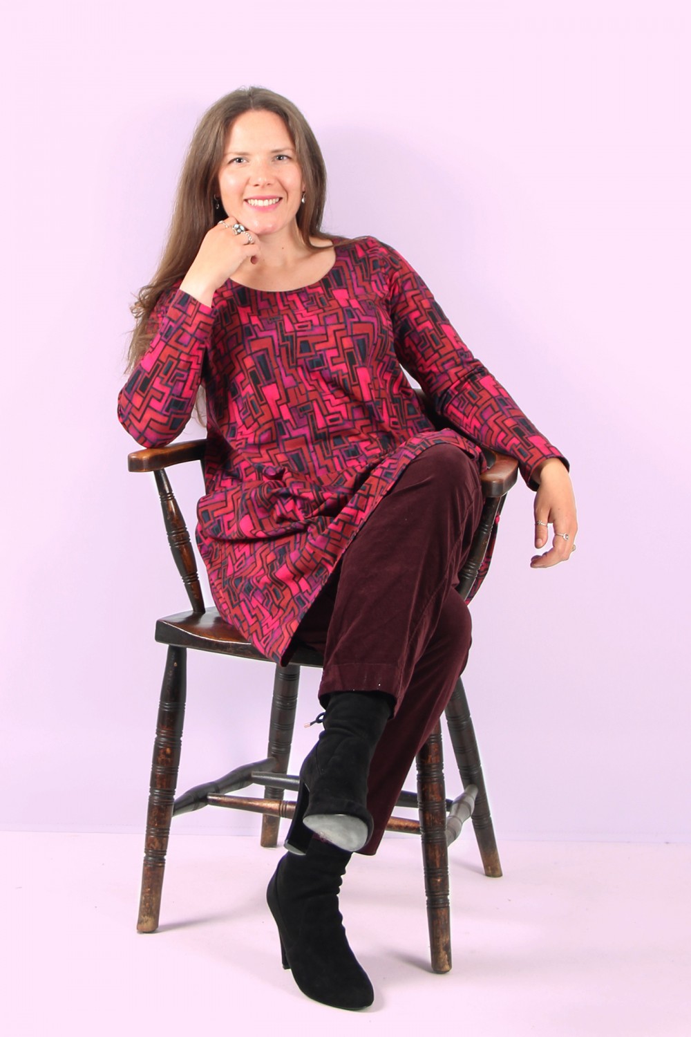 AINO Rosette Tunic/Dress Purpura