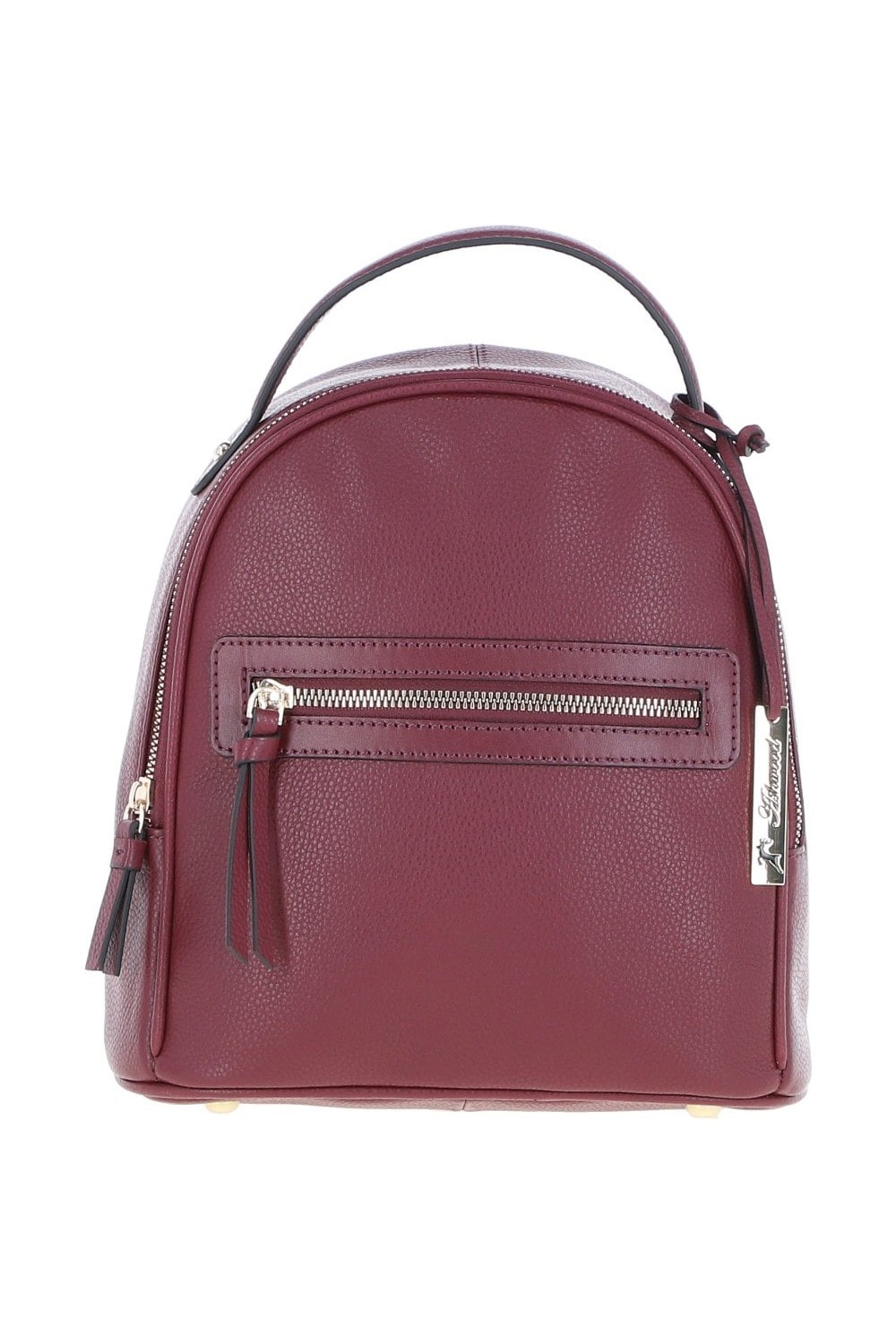 Ashwood Small Leather Backpack Wine