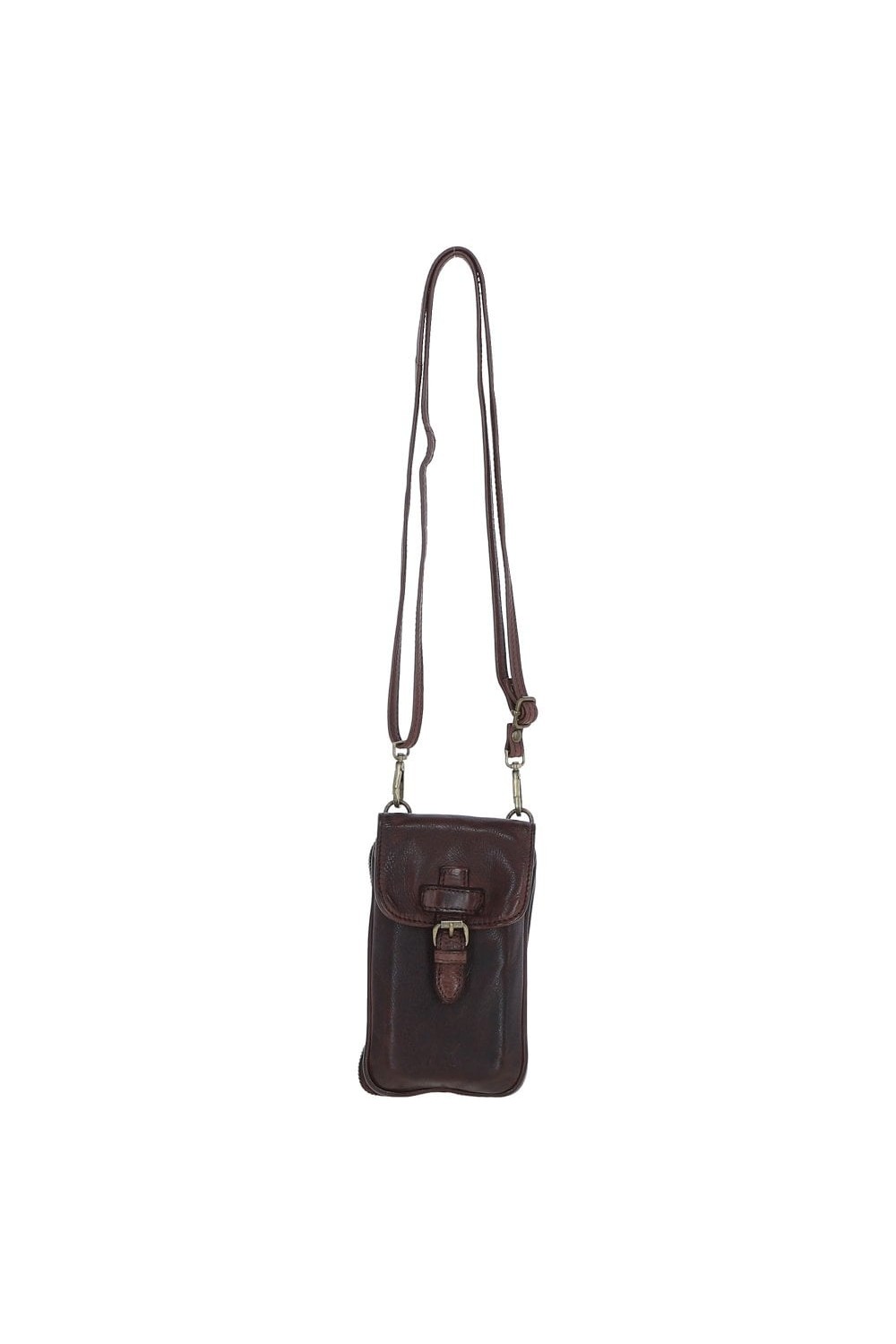 Ashwood Vintage Leather Pocket Phone Bag Brandy