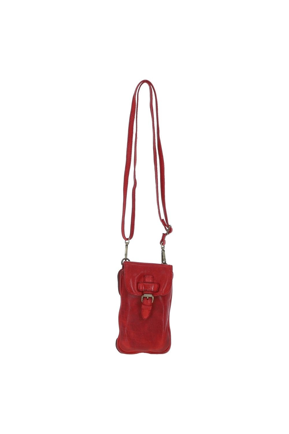 Ashwood Vintage Leather Pocket Phone Bag Red