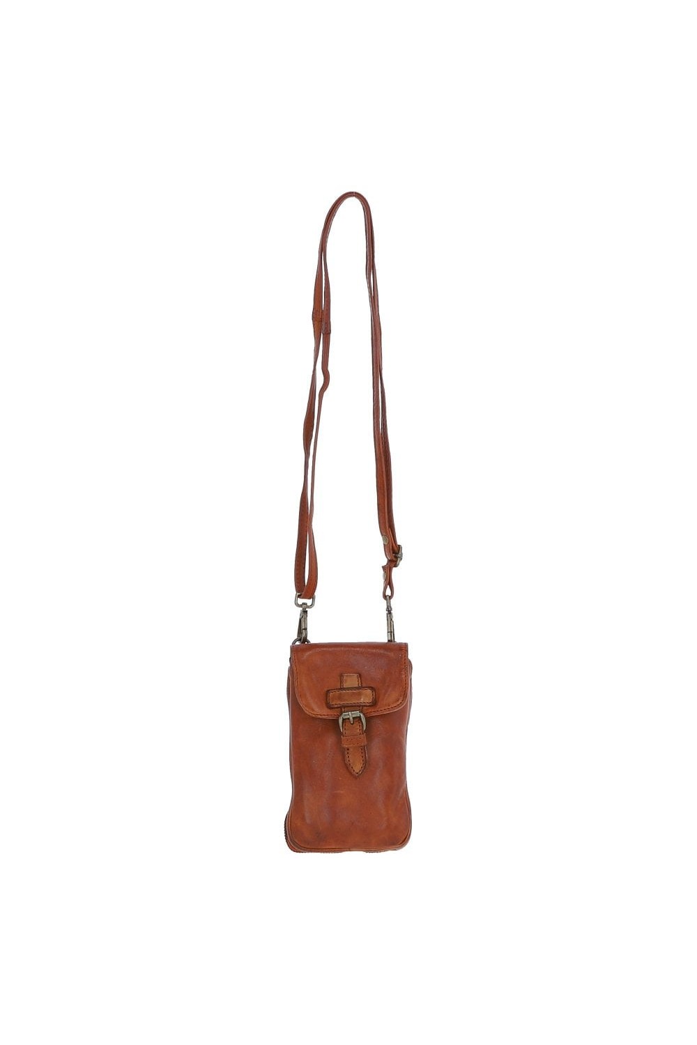 Ashwood Vintage Leather Pocket Phone Bag Tan