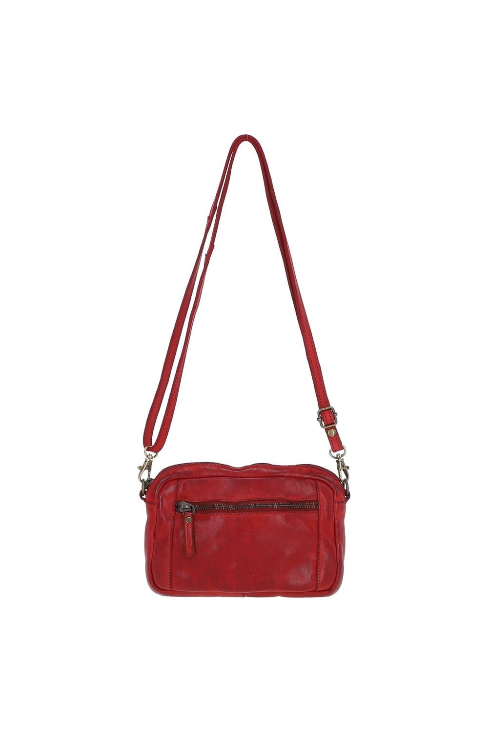 Ashwood Vintage Leather Cross Body Bag Red