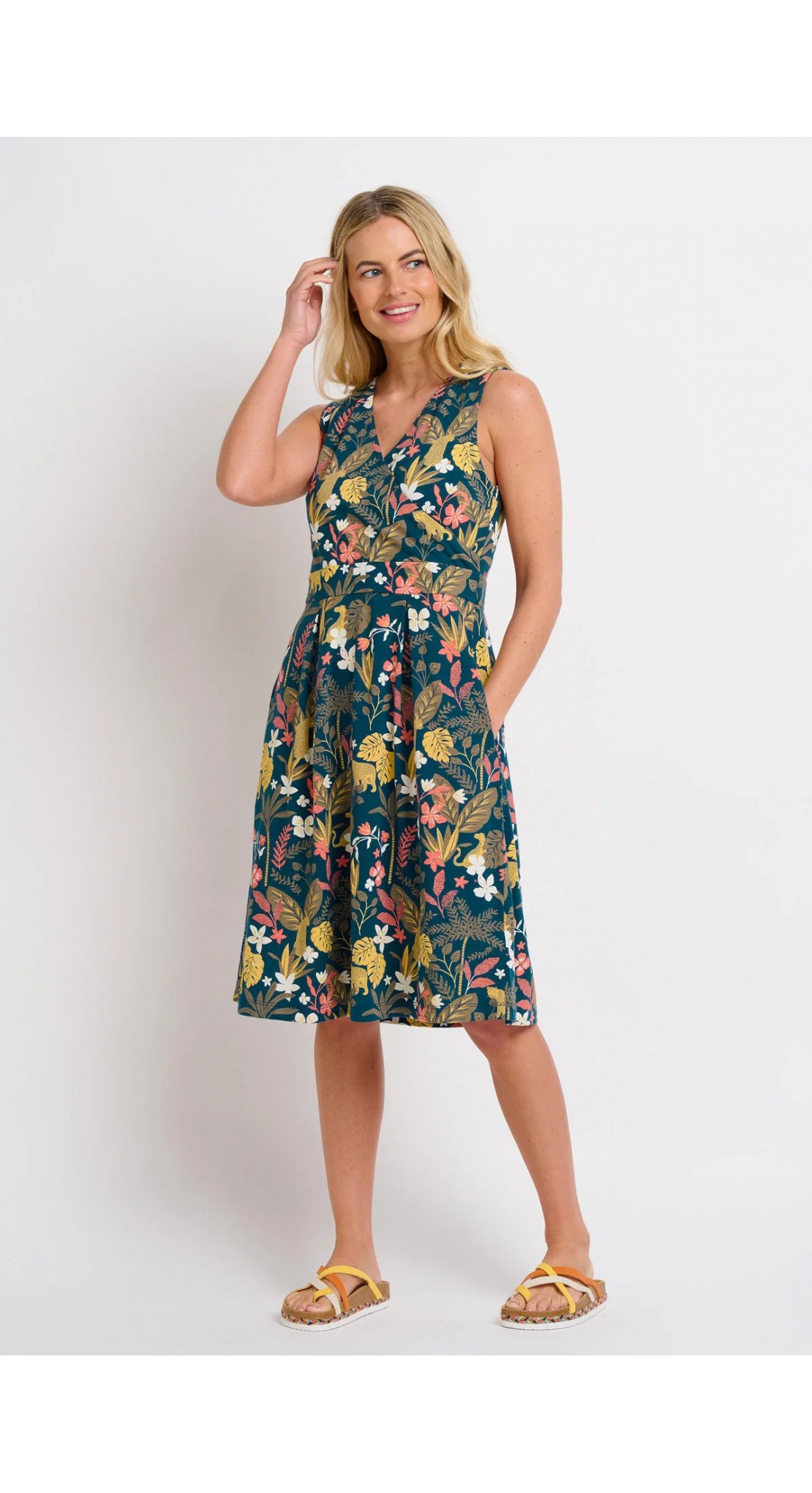 BRAKEBURN BOTANICAL JUNGLE WRAP DRESS MULTI