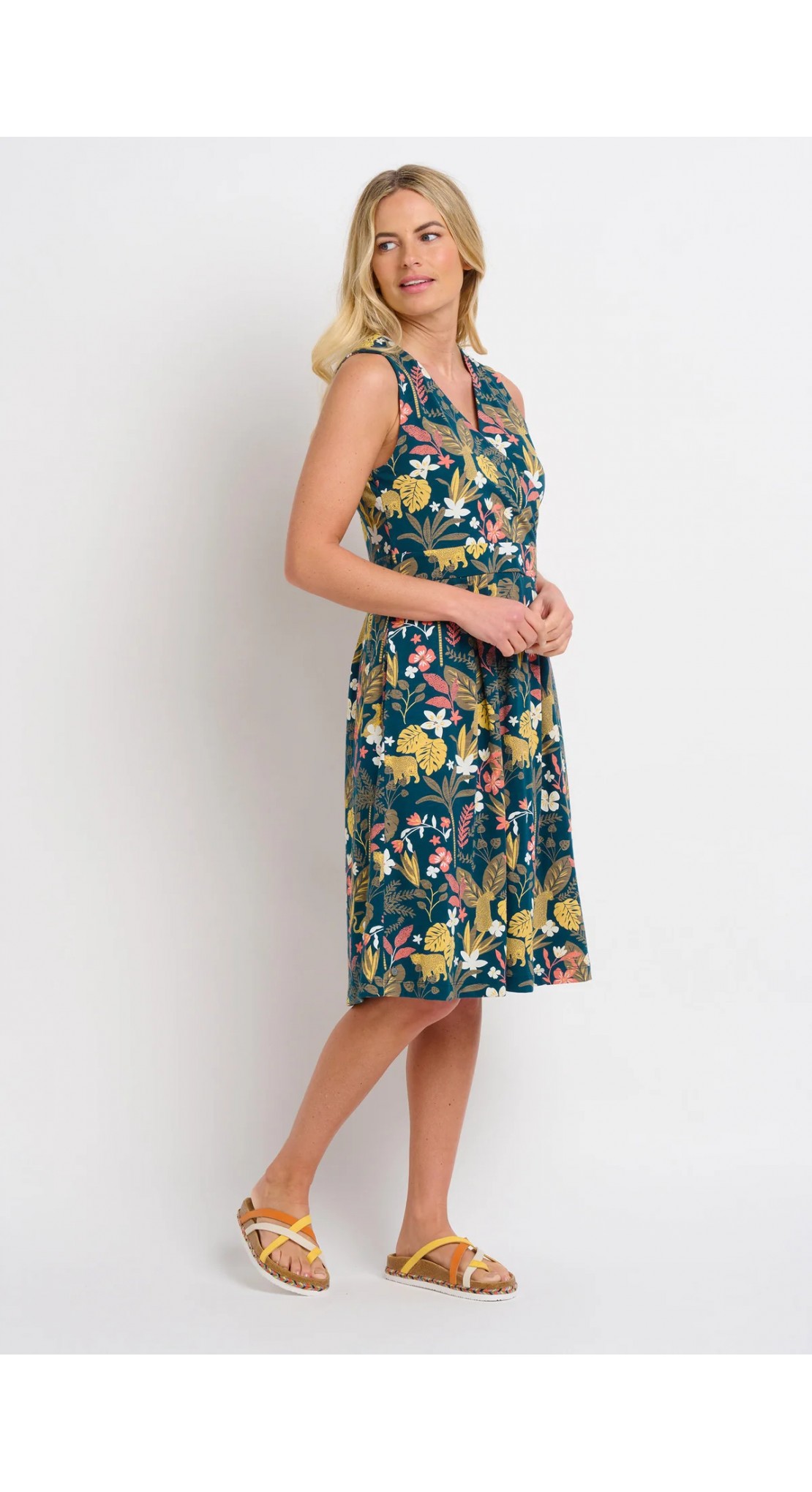 BRAKEBURN BOTANICAL JUNGLE WRAP DRESS MULTI