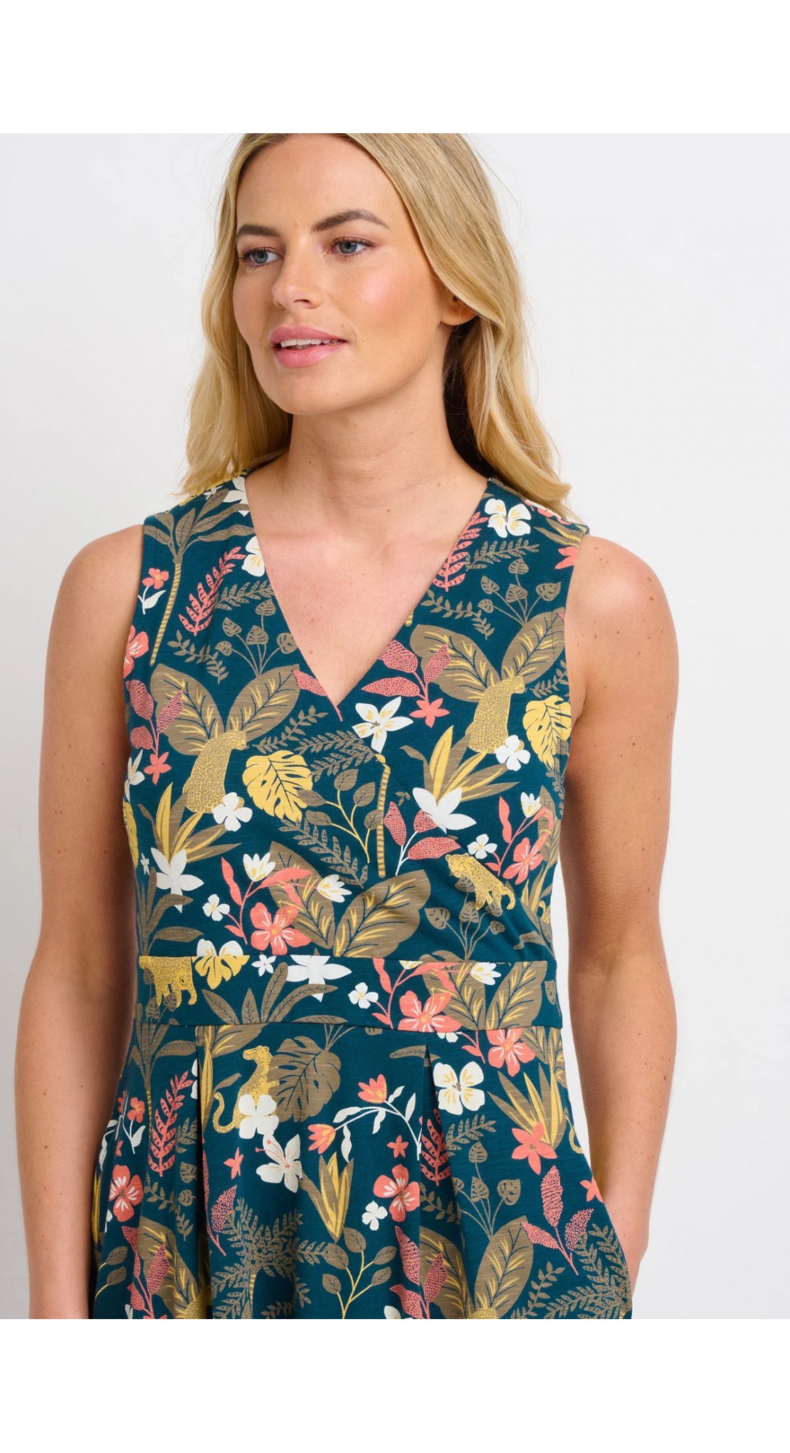 BRAKEBURN BOTANICAL JUNGLE WRAP DRESS MULTI