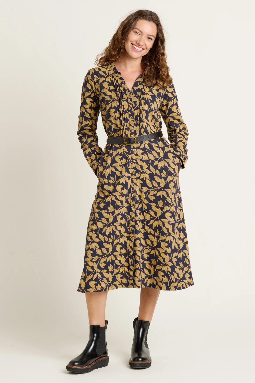 BRAKEBURN CHARLOTTE MIDI SHIRT DRESS MULTI