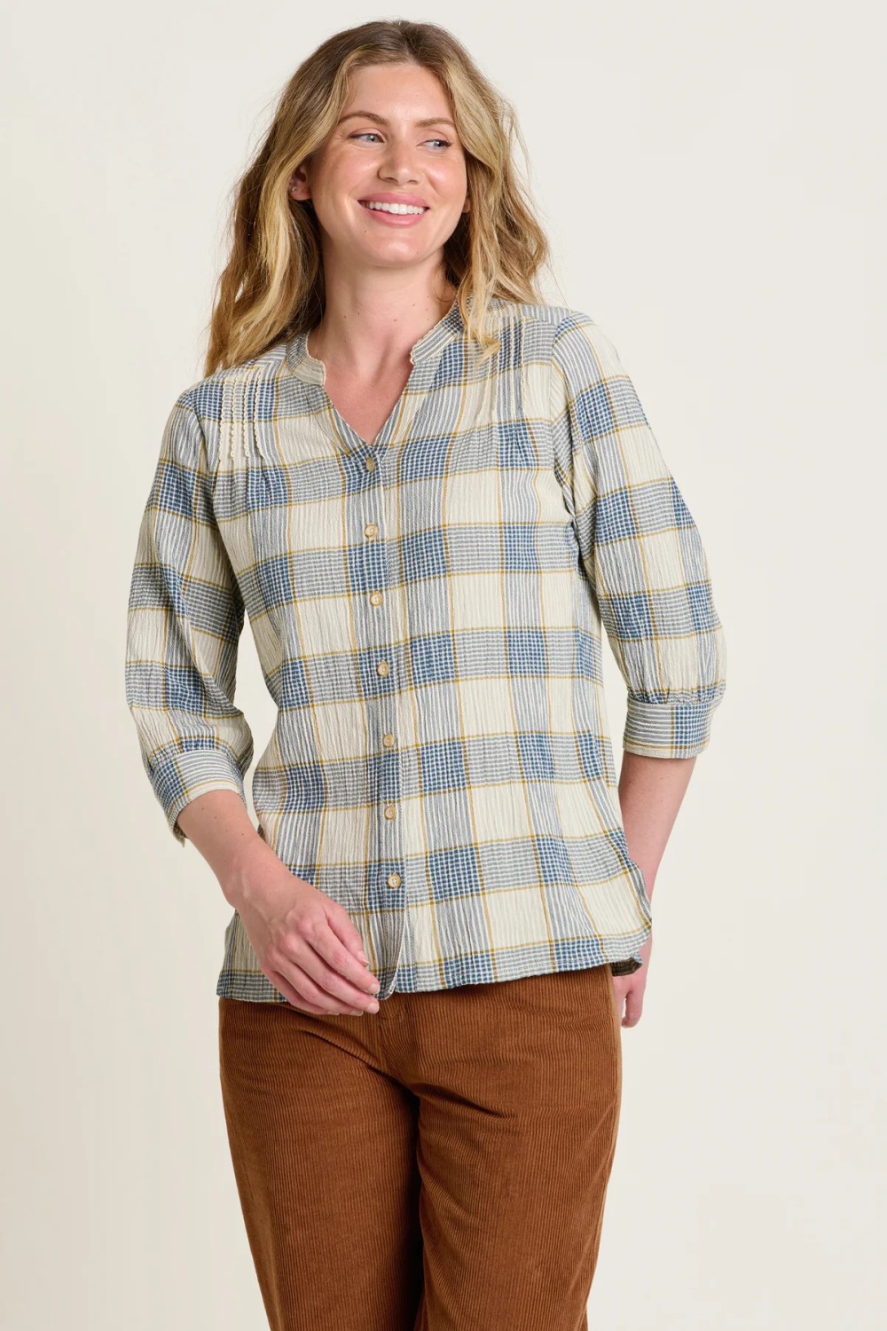 BRAKEBURN HIGHCLIFF BLOUSE BLUE