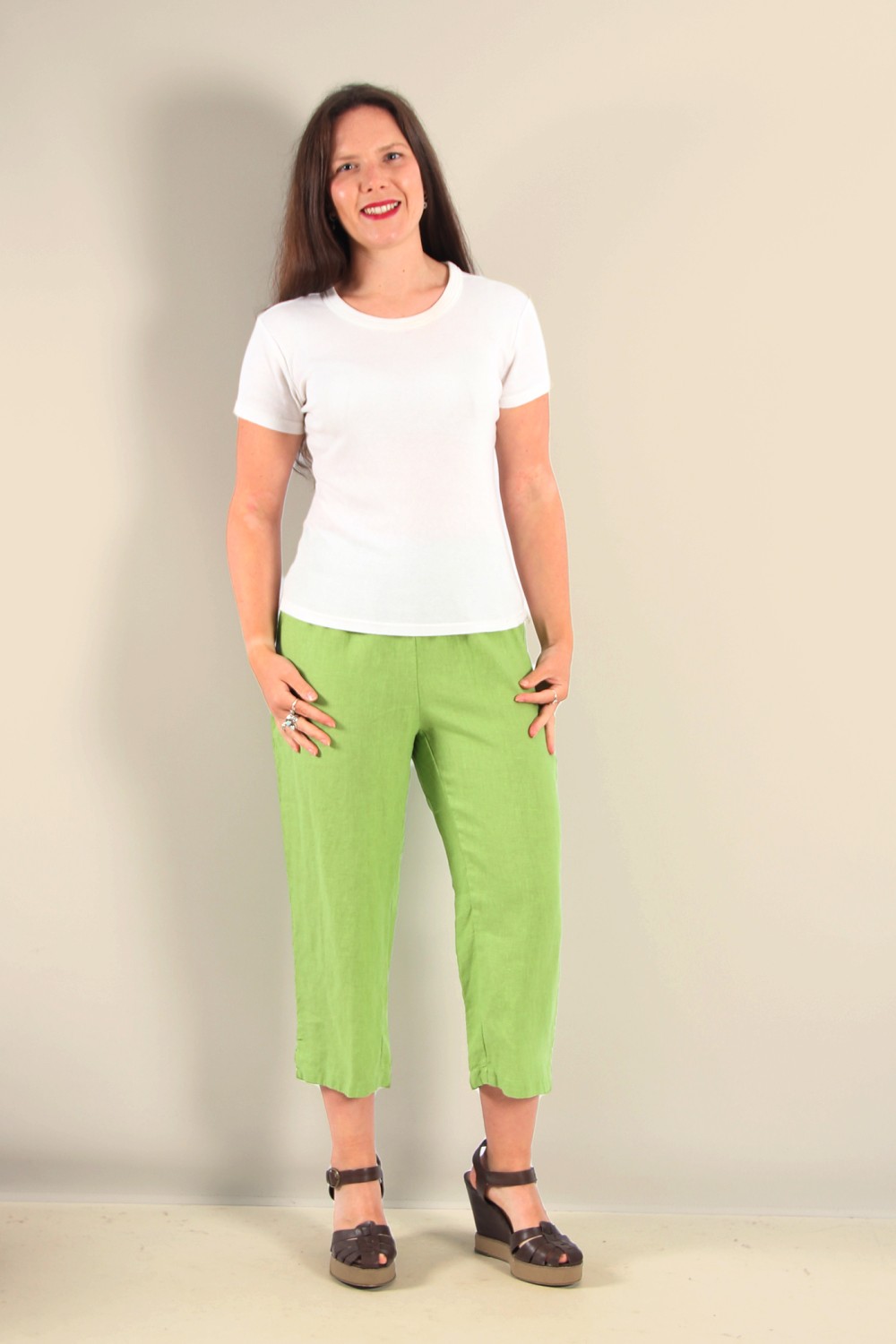 Cut Loose Soft Top Capri Pants Verde