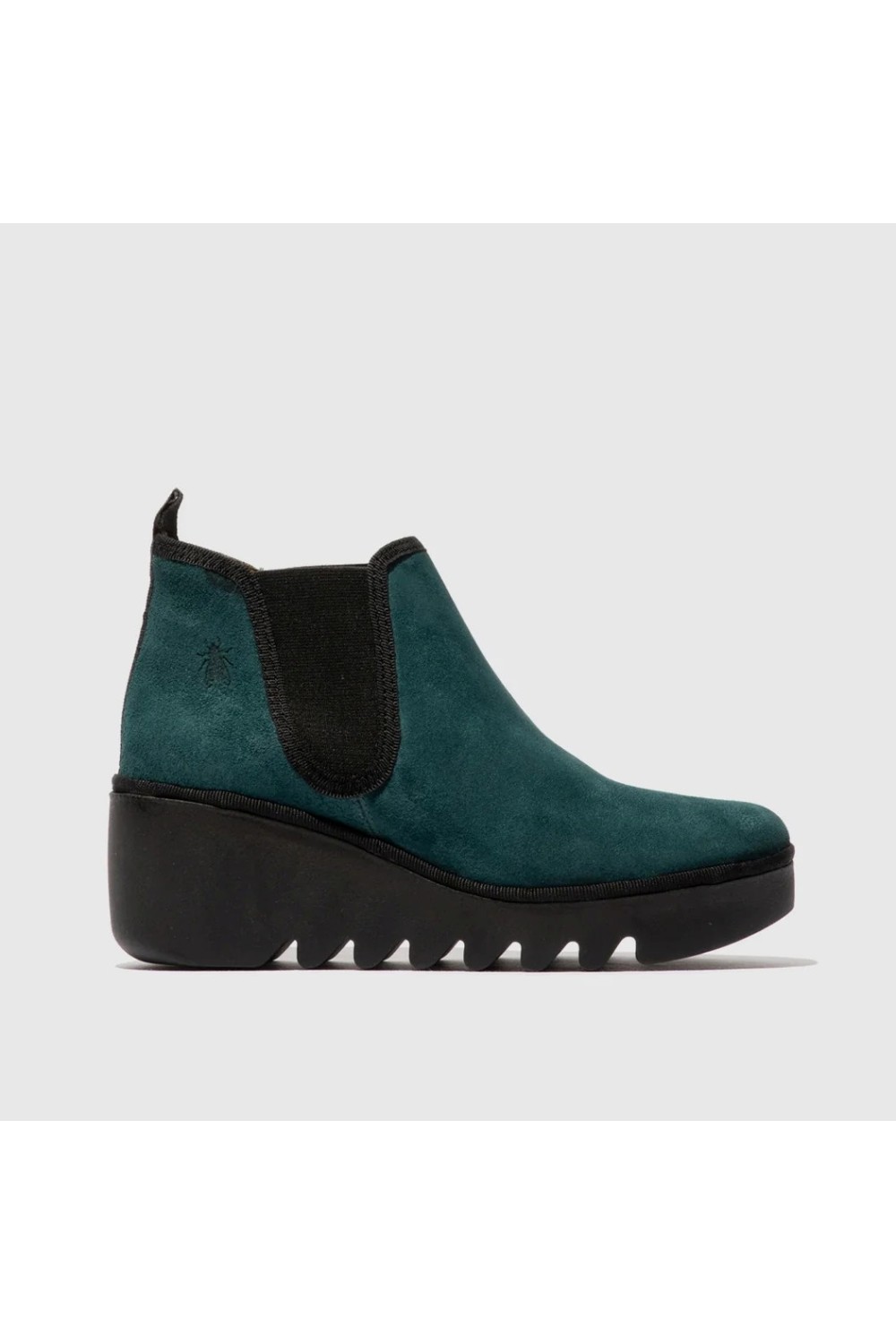 FLY LONDON Byne349 Oiled Suede Wedge Pull On Ankle Boot Petrol