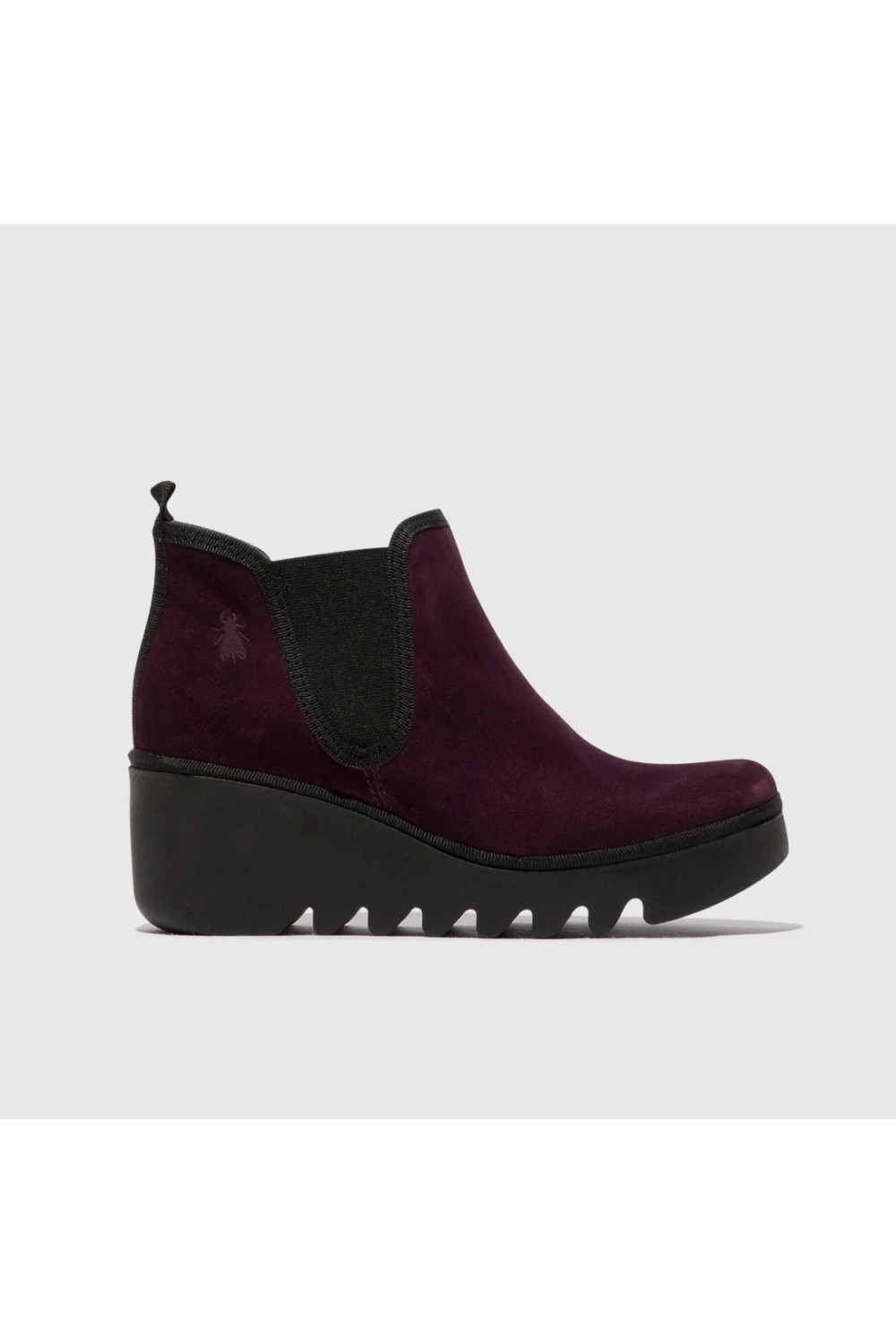 FLY LONDON Byne349 Oiled Suede Wedge Pull On Ankle Boot Purple