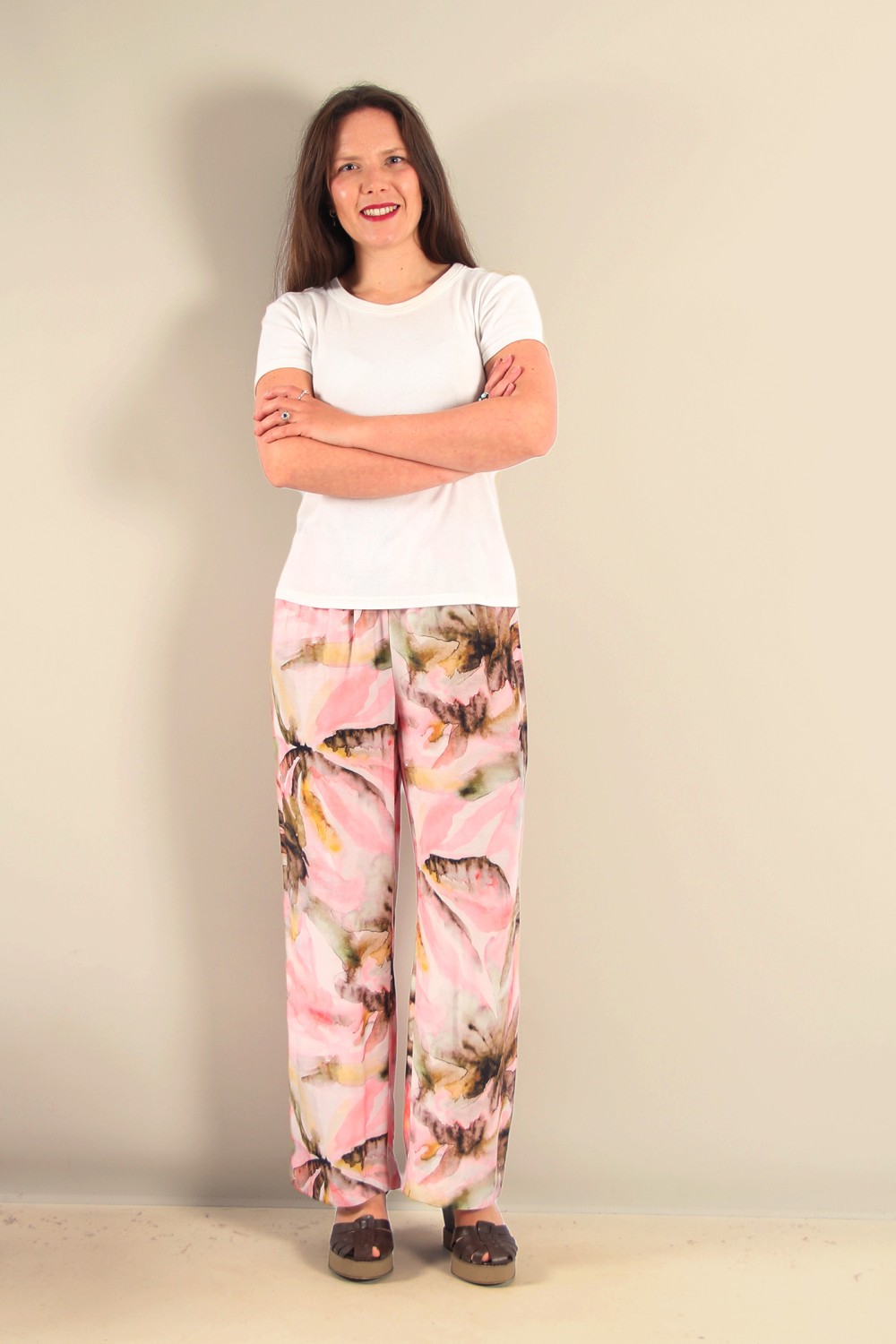 Grizas Silk/Bamboo Loose Leg Pant Pink Sorbet