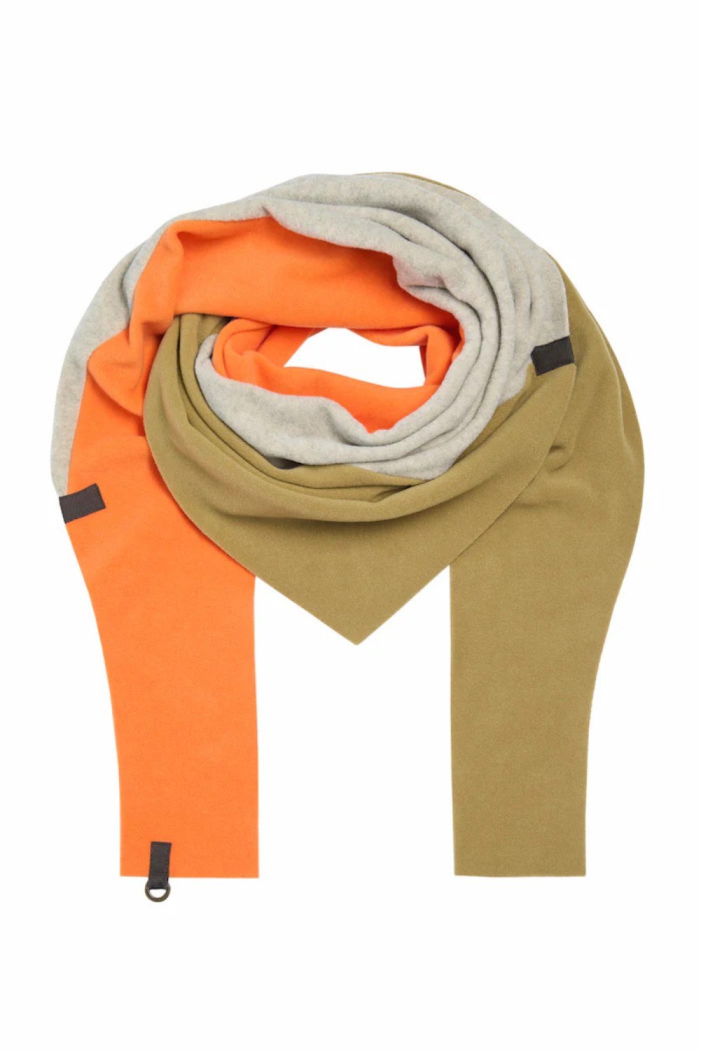 HENRIETTE STEFFENSEN TRIANGLE SCARF NO WASTE 4078NW OLIVE/SAND/ORANGE