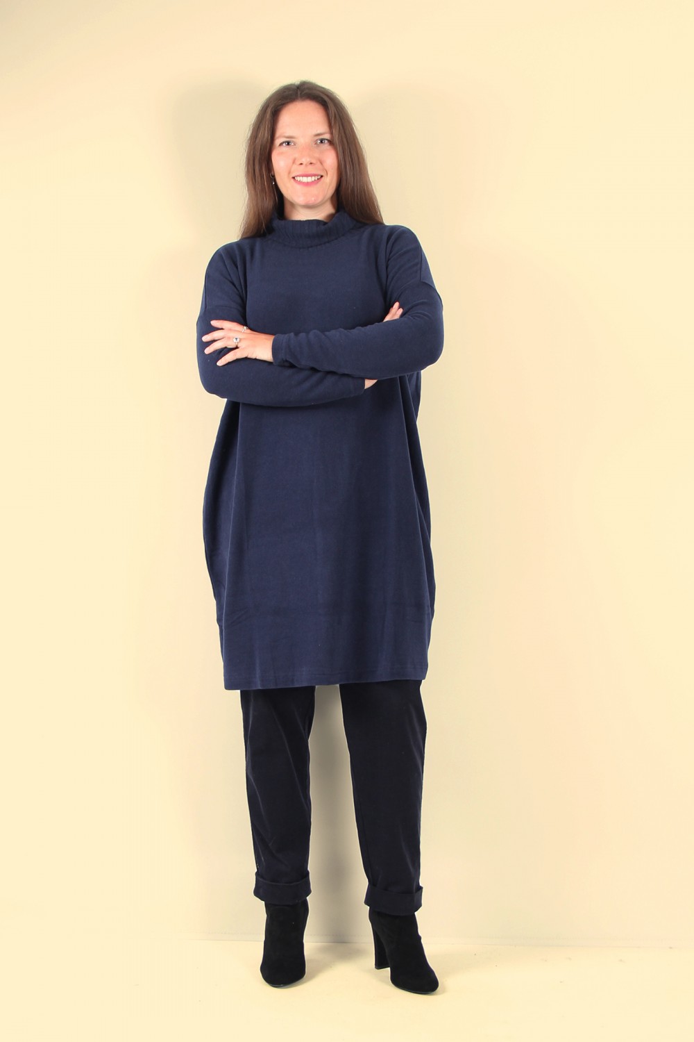 Mama B Allai Fleece Knit Tunic Blu