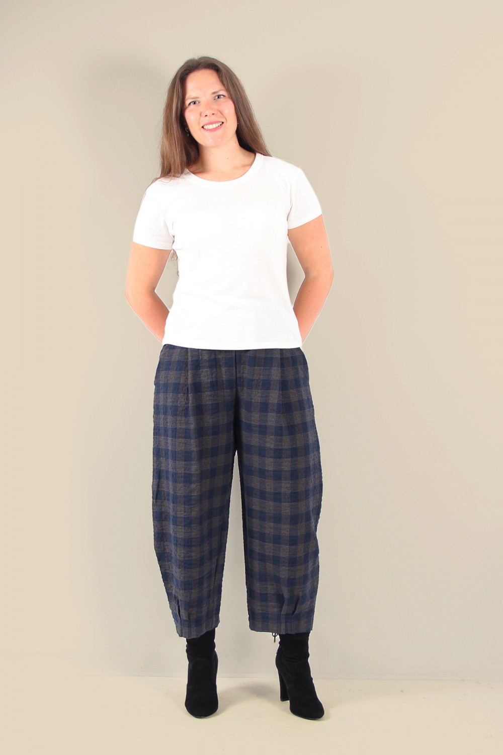 Mama B Bianco S Checked Trouser Blue