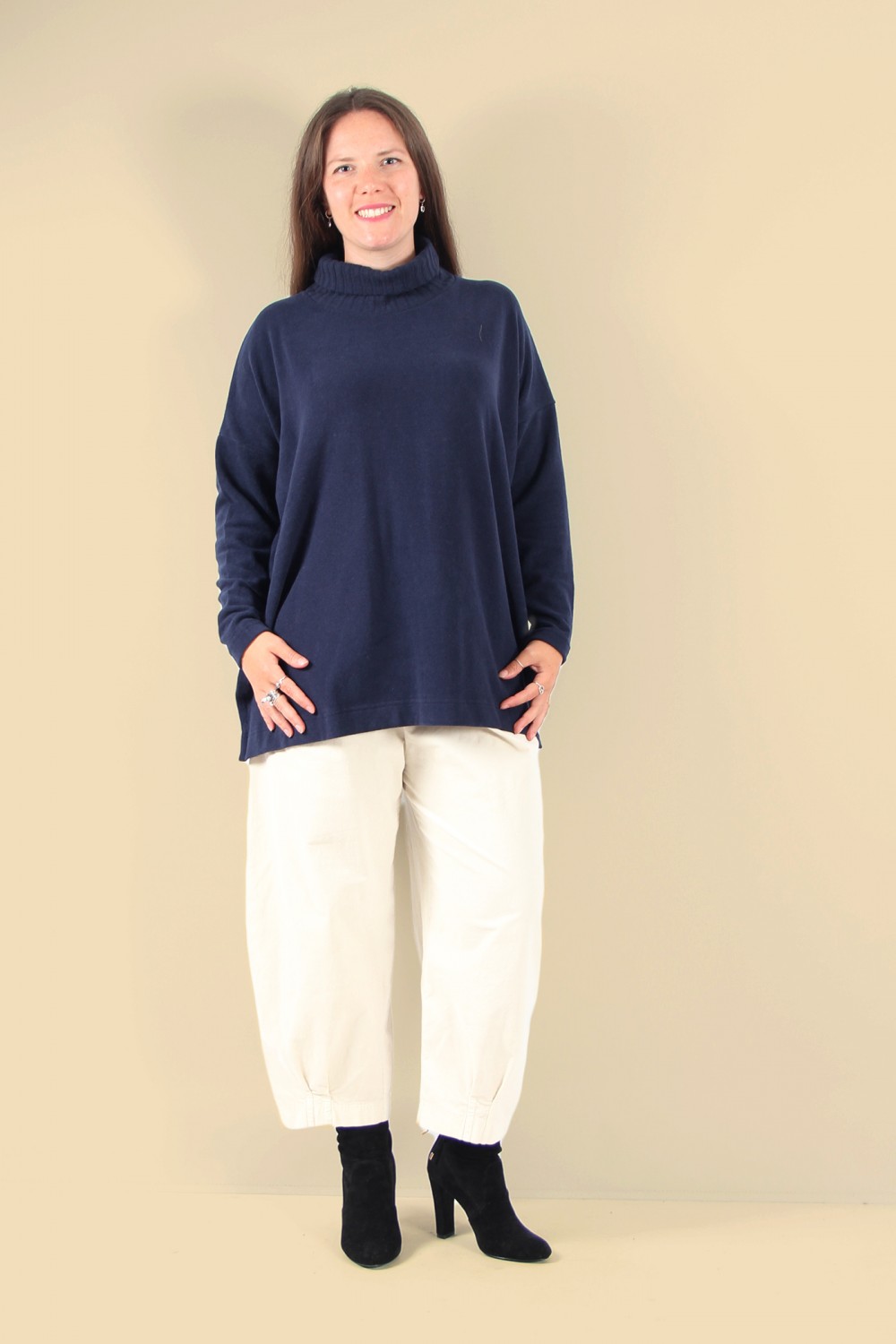 Mama B Zeppola U Ribbed Neck Jumper Blu