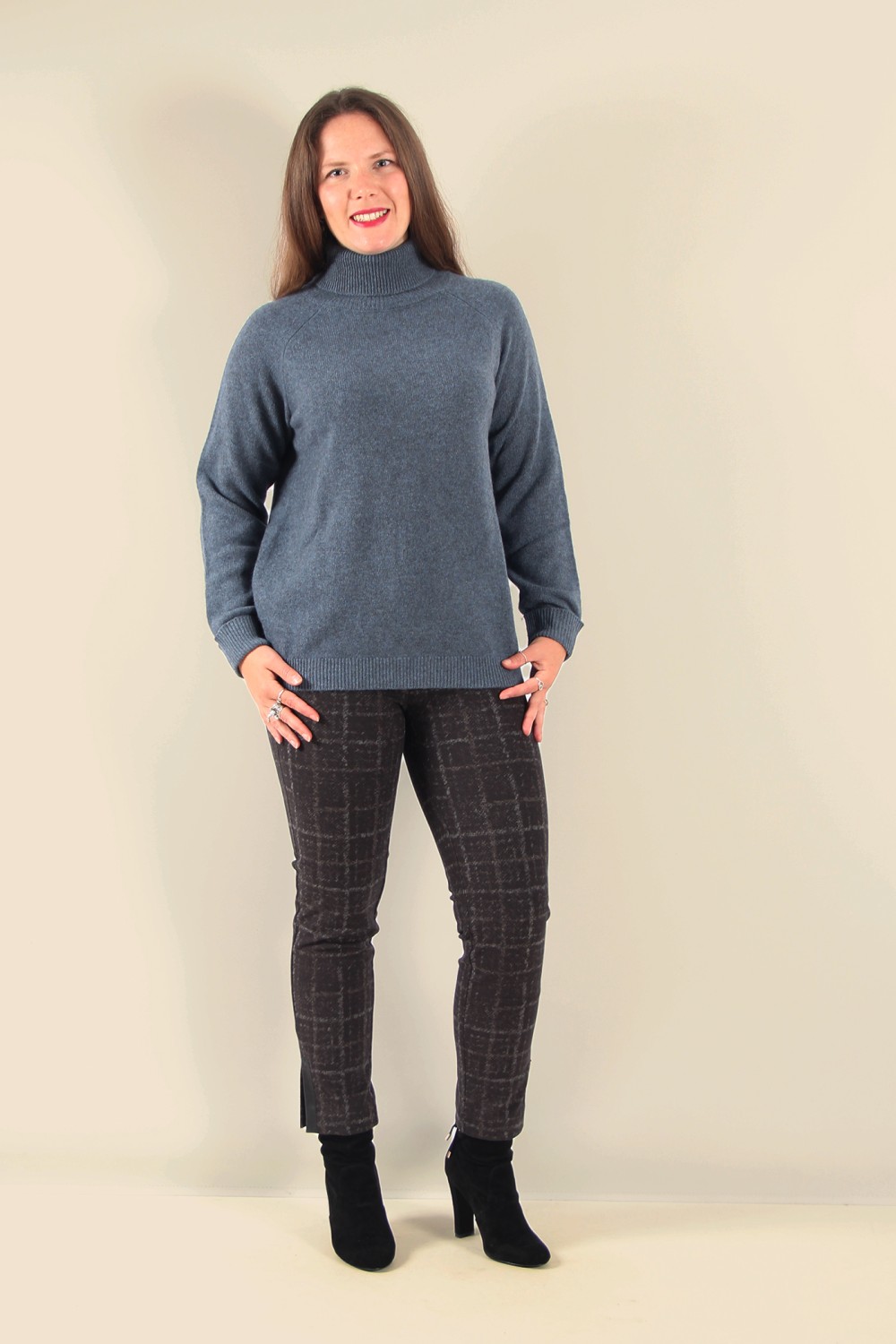 Mansted Zoraja Yak Roll Neck Jumper Denim