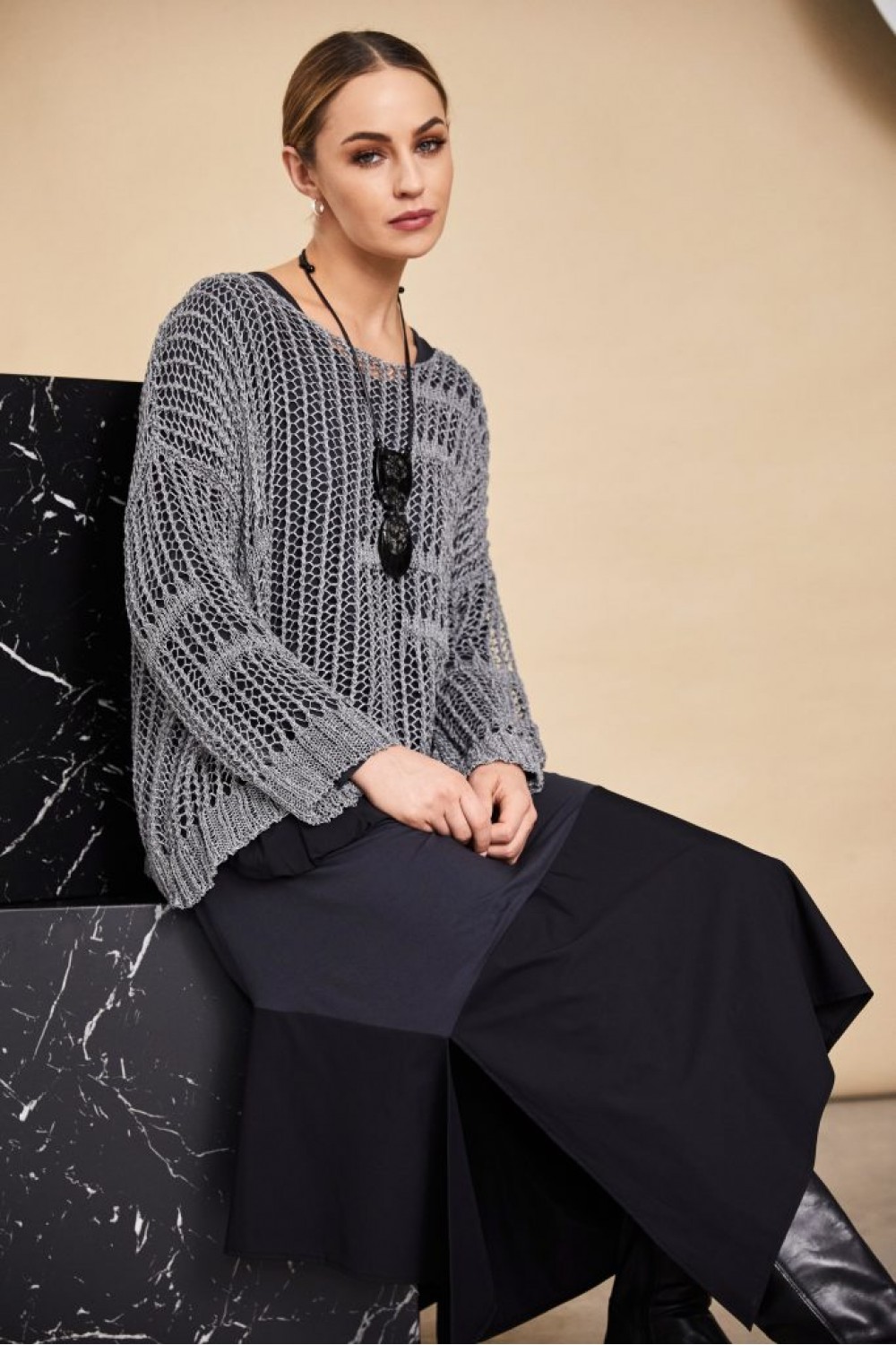 NAYA Loose Weave Knit Charcoal