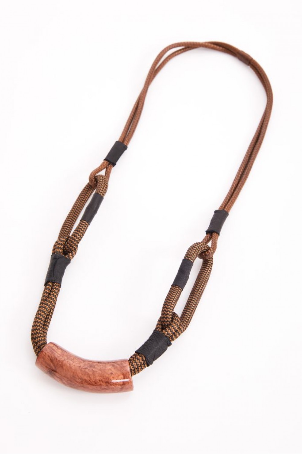 NAYA Loop Necklace With Bone Trim Black/Bronze