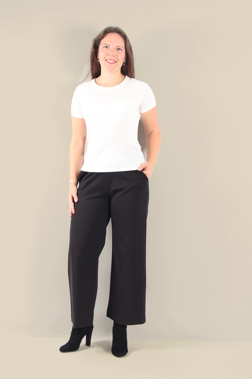 NAYA Wide Leg Trouser/Pocket Black