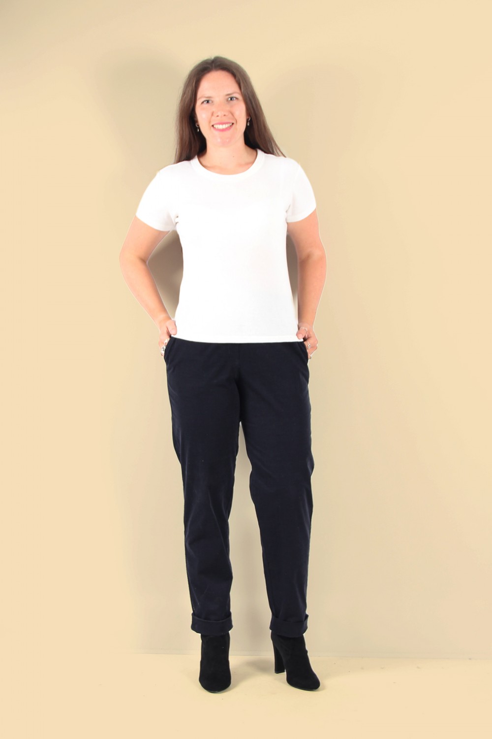 OSKA Trousers 436 Navy / Cotton Needlecord With Stretch