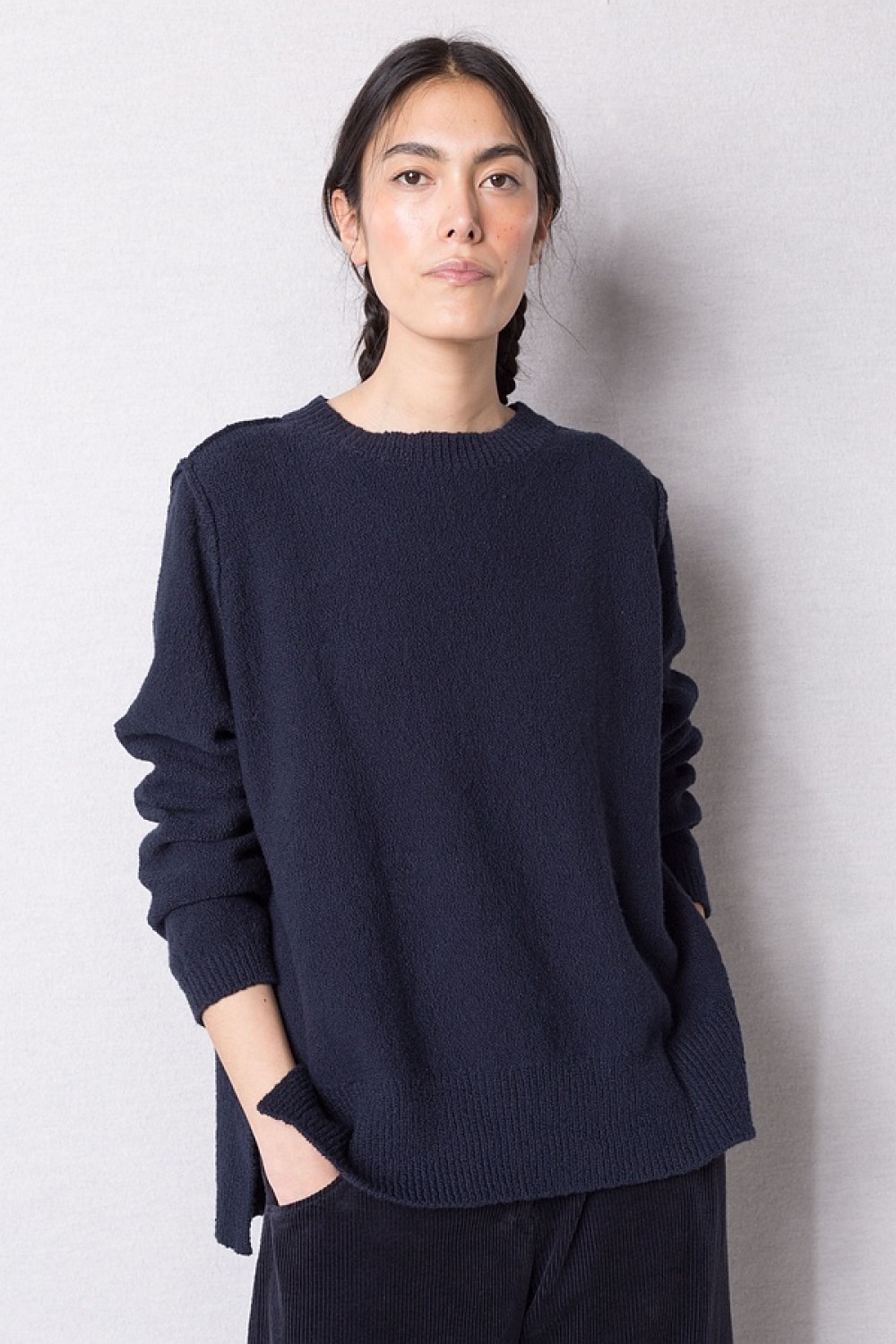 OSKA Pullover 460 Navy / Boucl Organic Cotton Blend