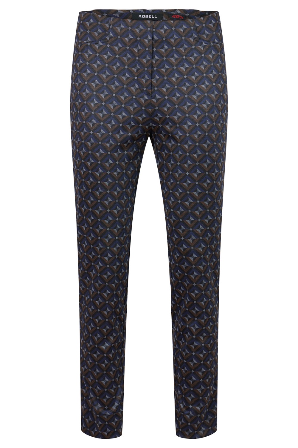 Robell Trousers Rose 09 Limited Edition Geometric Crop Navy