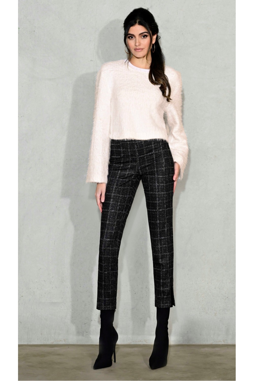 Robell Trousers Rose 09 Limited Edition Check Crop Black