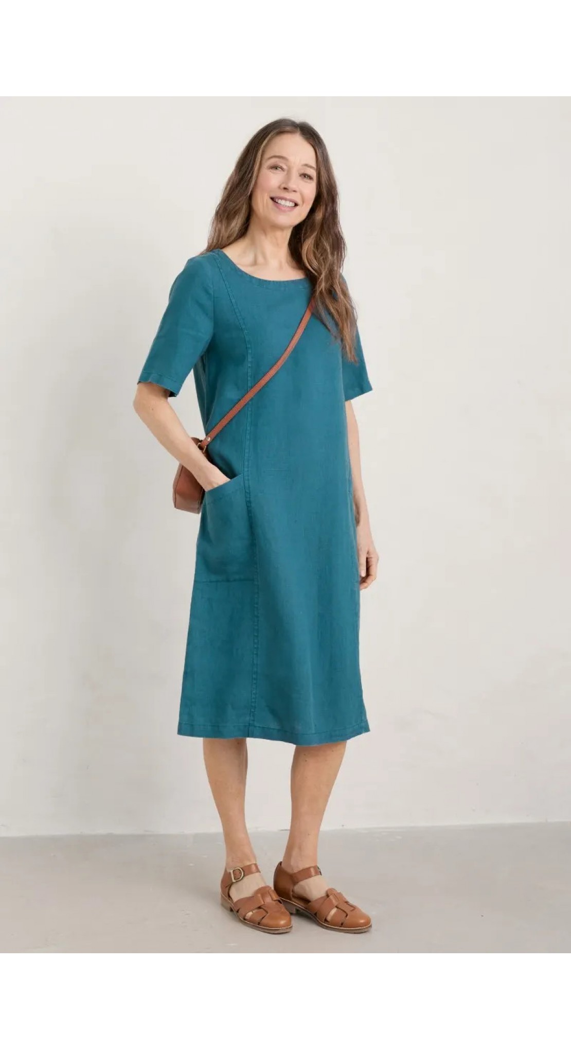 Seasalt Clothing Painting Class Linen Dress Dark Eden