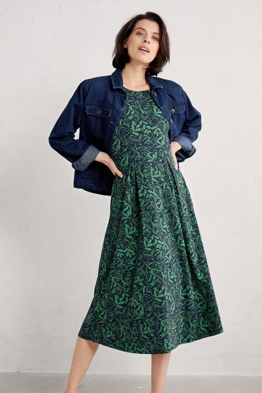 Seasalt Clothing Veronica Midi Dress Wandering Peas Maritime