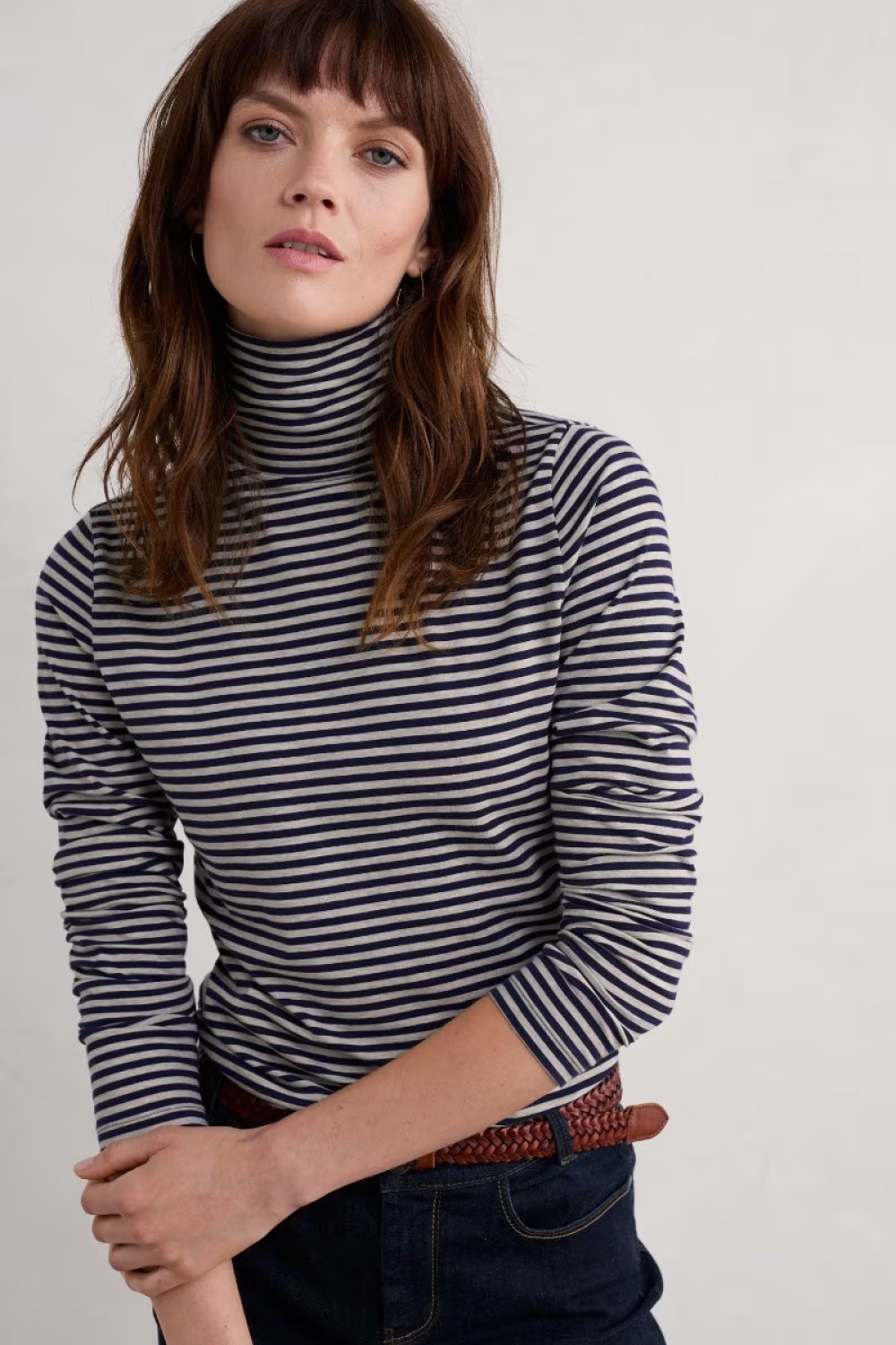 Seasalt Clothing Landing Roll Neck Top Pellitras Hessian Maritime