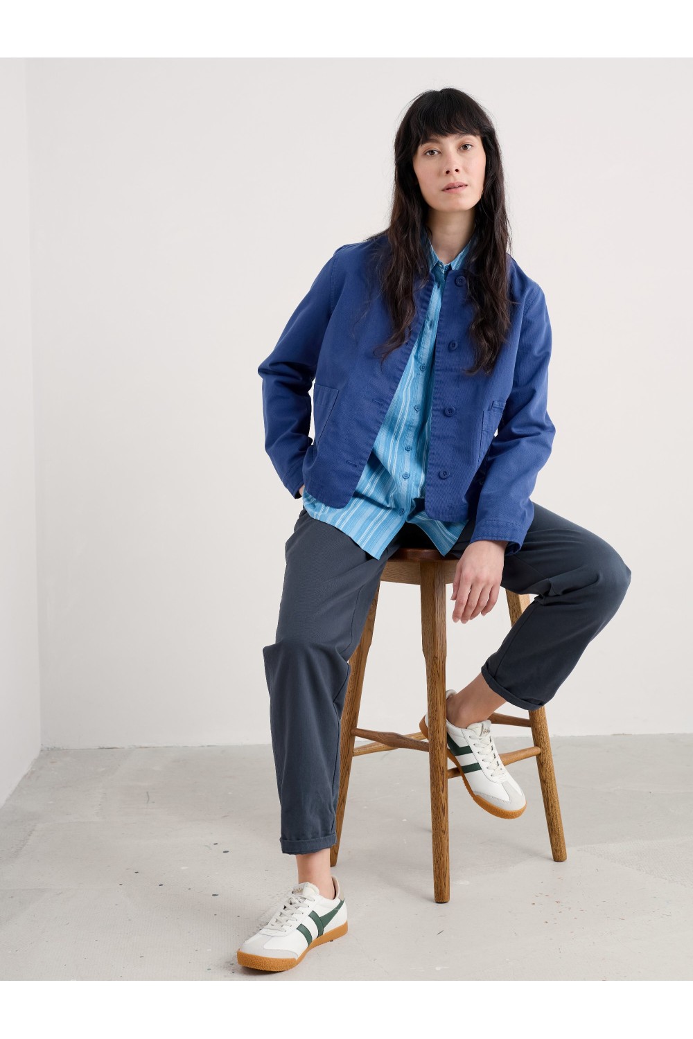 Seasalt Clothing Coombe Lane Cotton Jacket Washed Marine