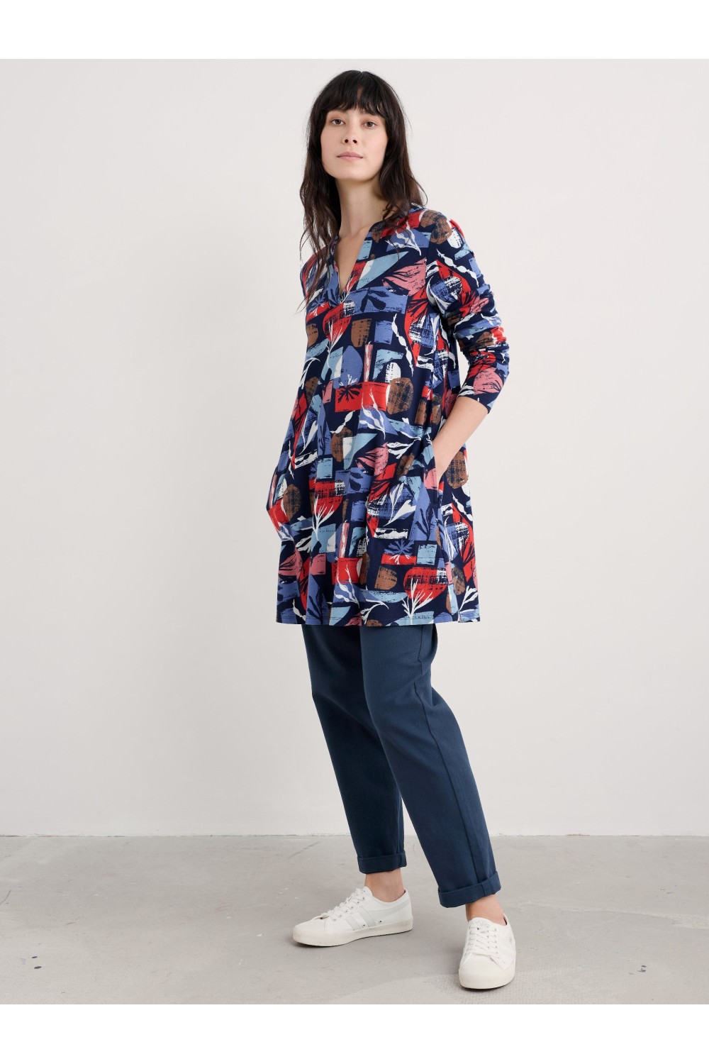 Seasalt Clothing Wreathe Jersey Tunic Marine Forms Mussel