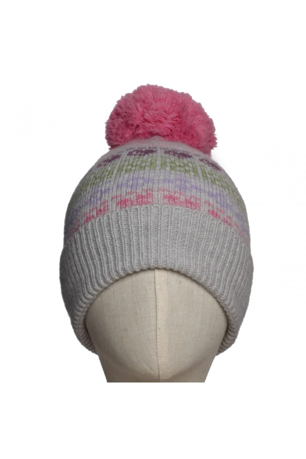 Zelly knitted Nordic Design Pom Pom Hat Pink