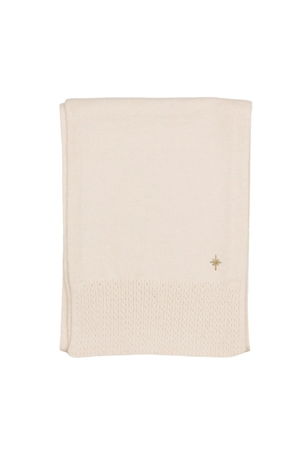 Zelly Cable Detail Knitted Scarf Cream