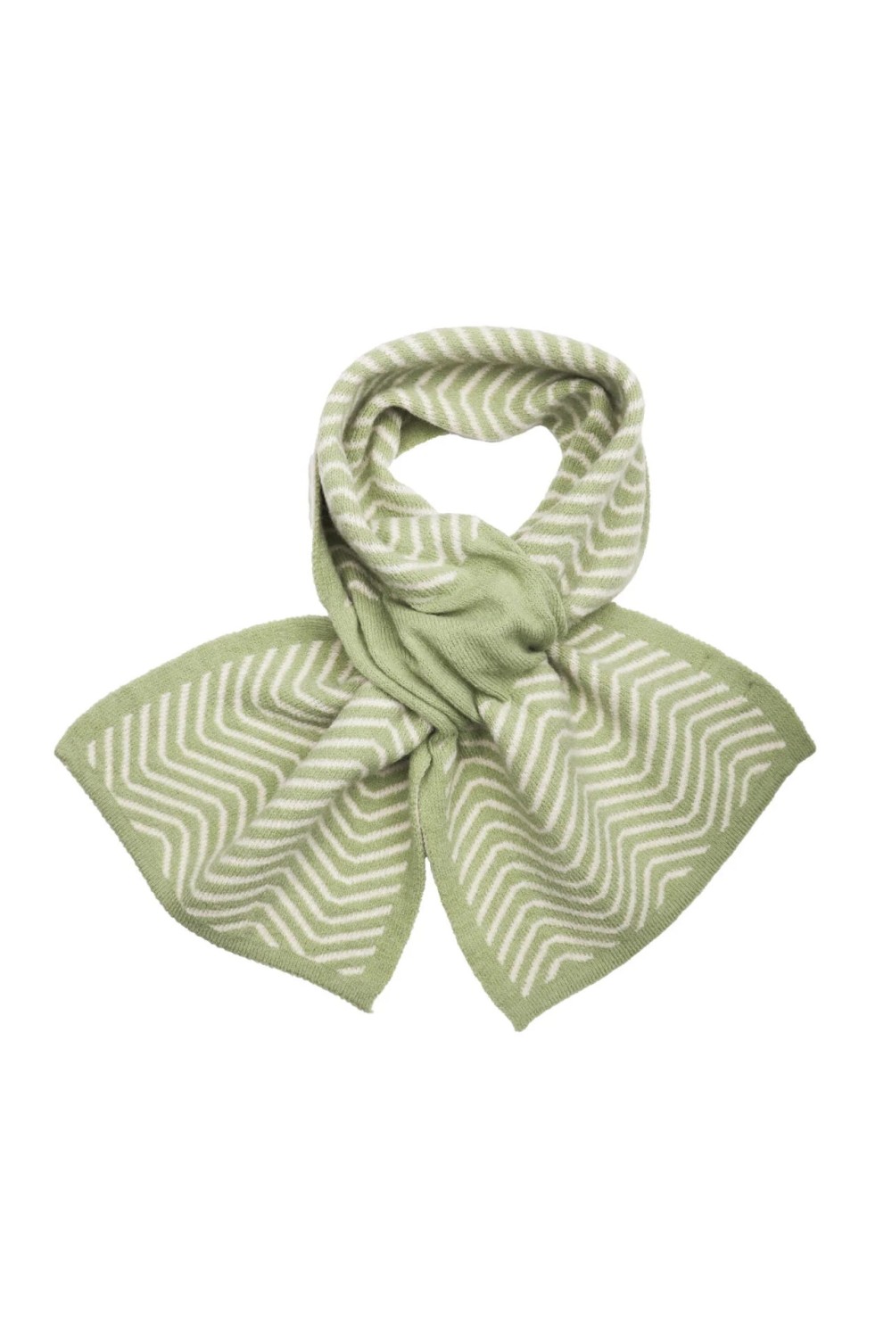 Zelly Knitted Pull Through Herringbone Scarf Green