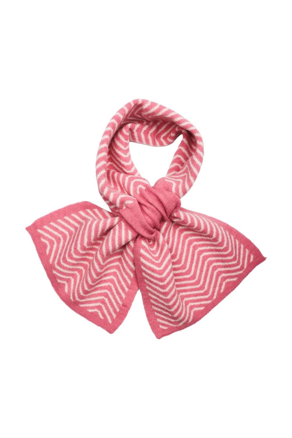 Zelly Knitted Pull Through Herringbone Scarf Pink