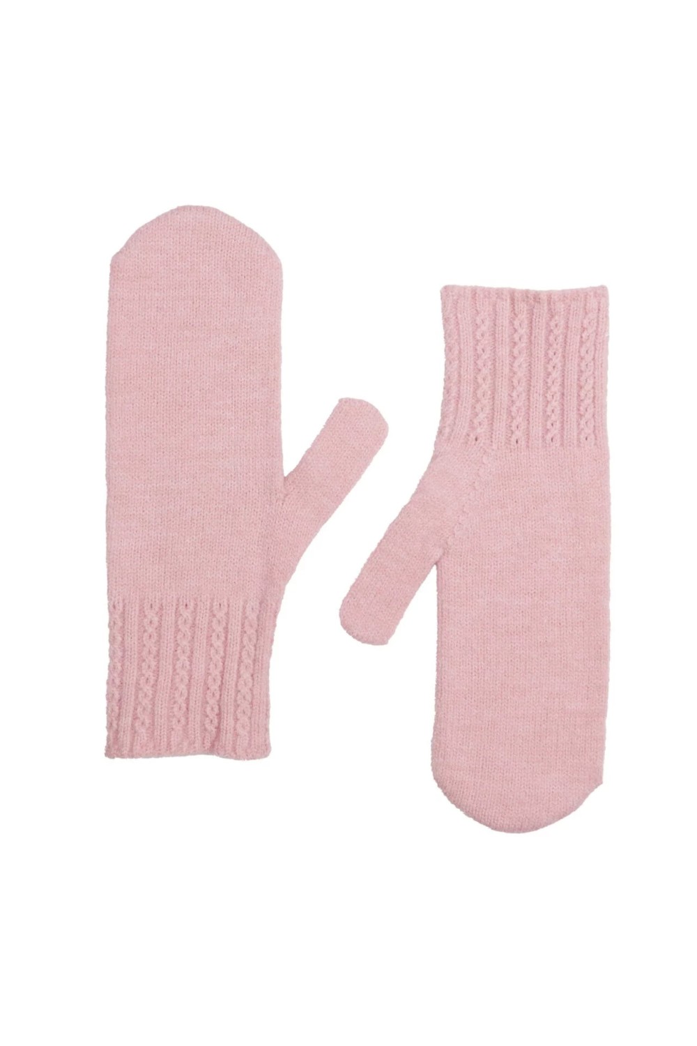 Zelly Cable Detail Knitted Mitten Pink