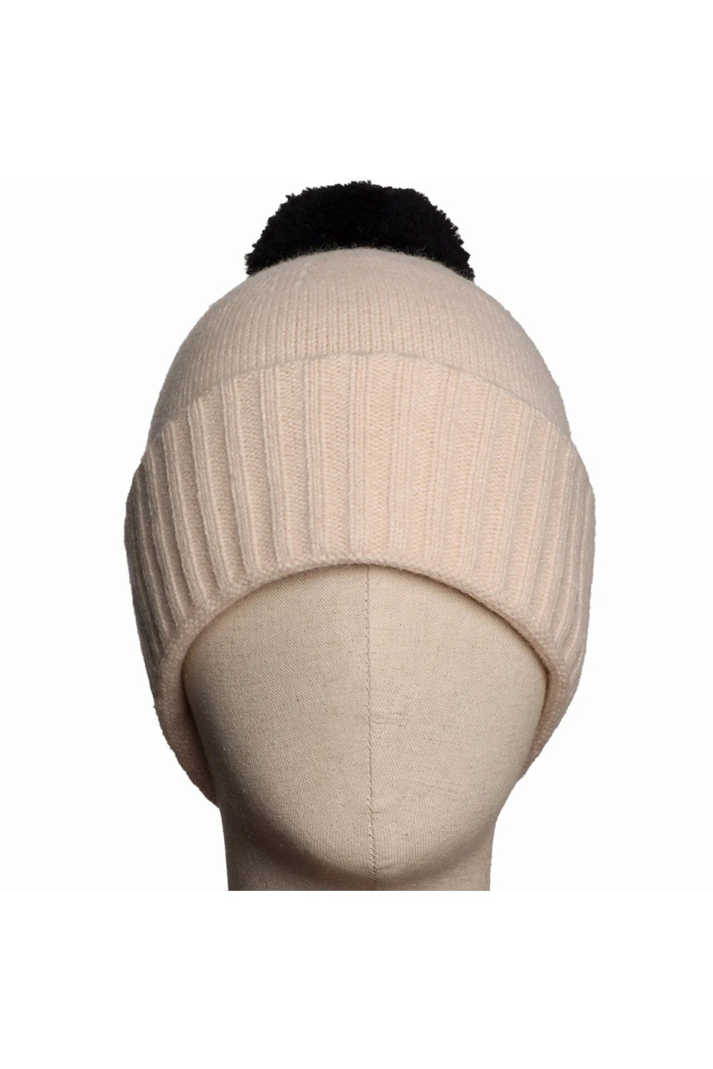 Zelly Woollen Pom Pom Knitted Hat Black