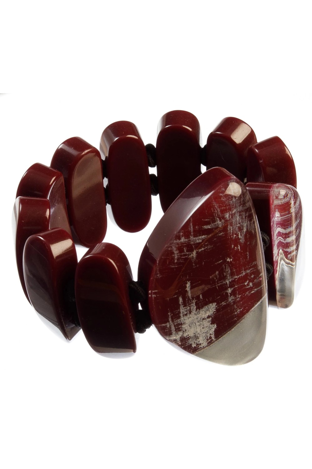 ZSISKA DESIGN AVANI BRACELET SILVER/BURGUNDY